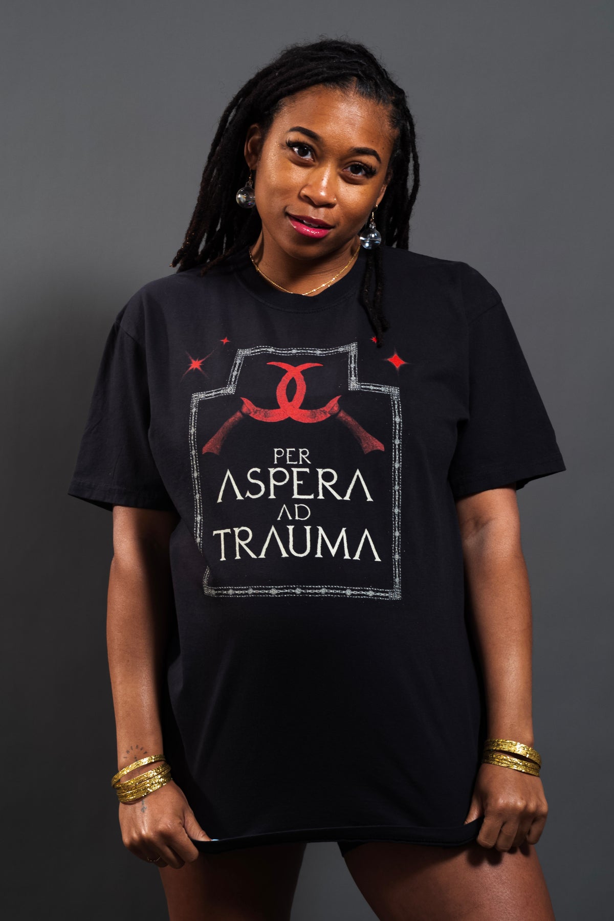 Per Aspera Ad Trauma Black Unisex Shirt
