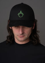 Load image into Gallery viewer, Black hat with the green sigil of technicians and programmers
