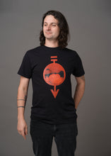 Load image into Gallery viewer, Black shirt featuring the Red Haemanthus flower inside the Red sigil 
