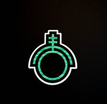Load image into Gallery viewer, Green sticker depicting the sigil of technicians and programmers
