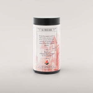  Round Red London tea canister