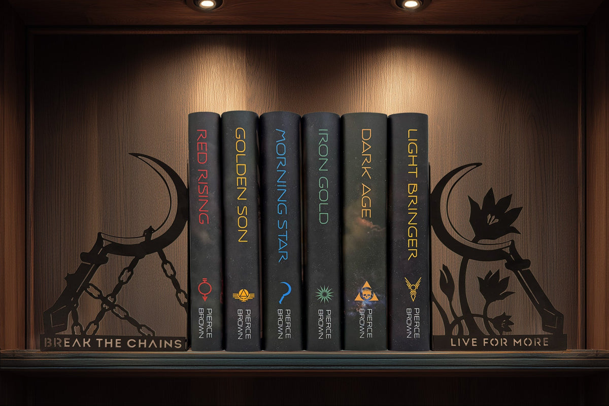 Red Rising Metal Bookends