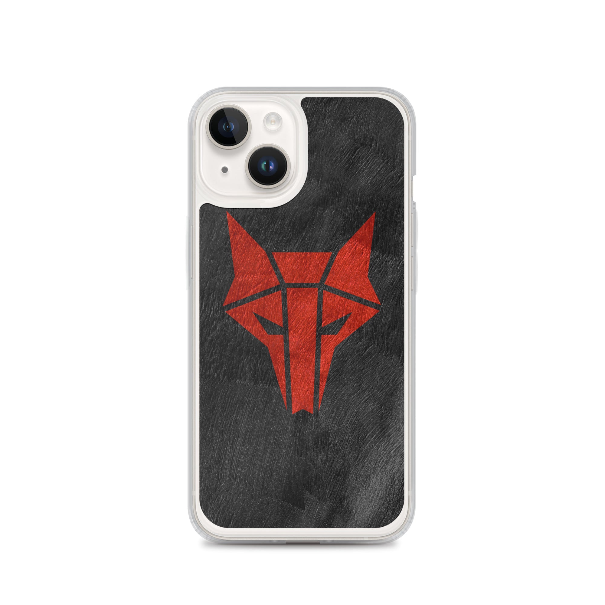 Black phone case with red wolf Howler sigil