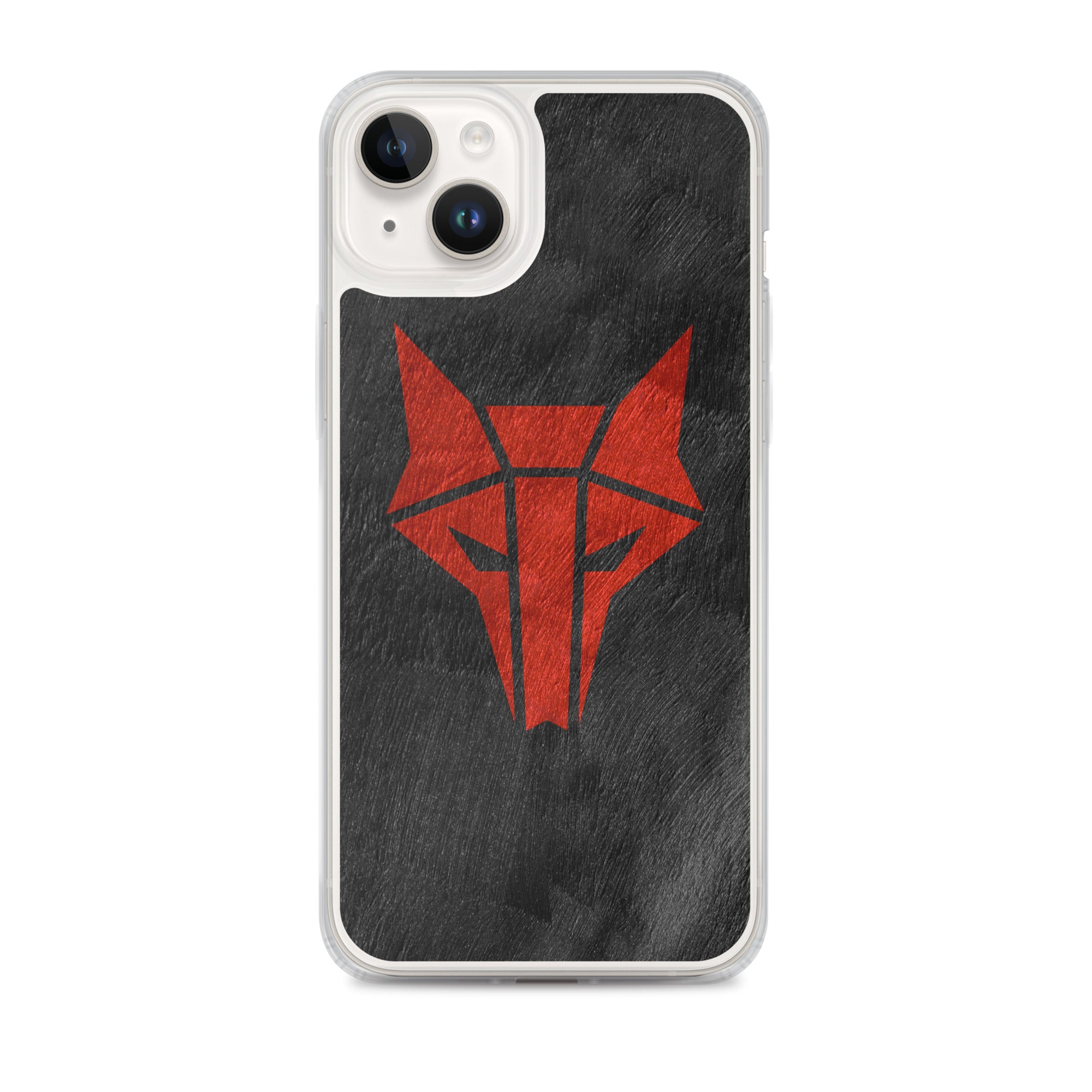 Black phone case with red wolf Howler sigil