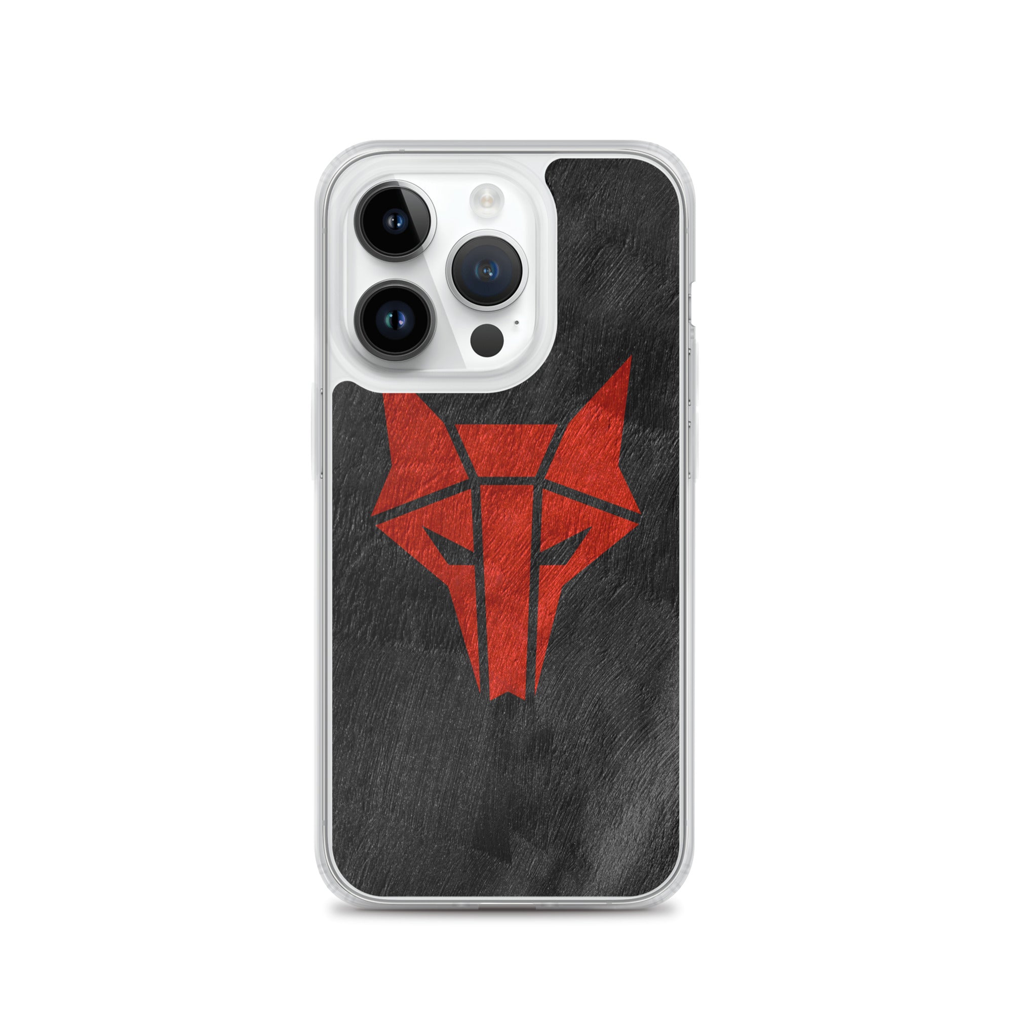 Black phone case with red wolf Howler sigil