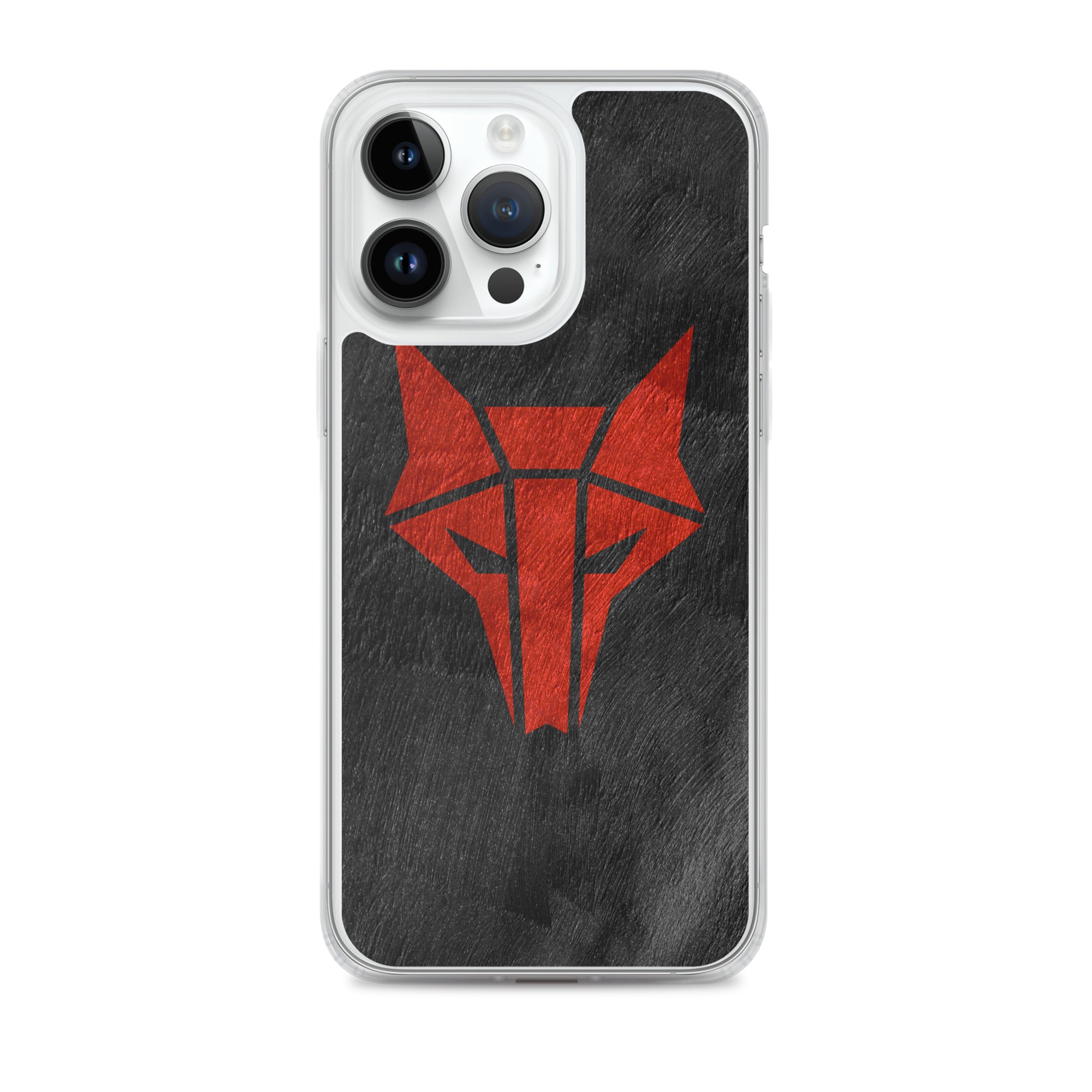 Black phone case with red wolf Howler sigil