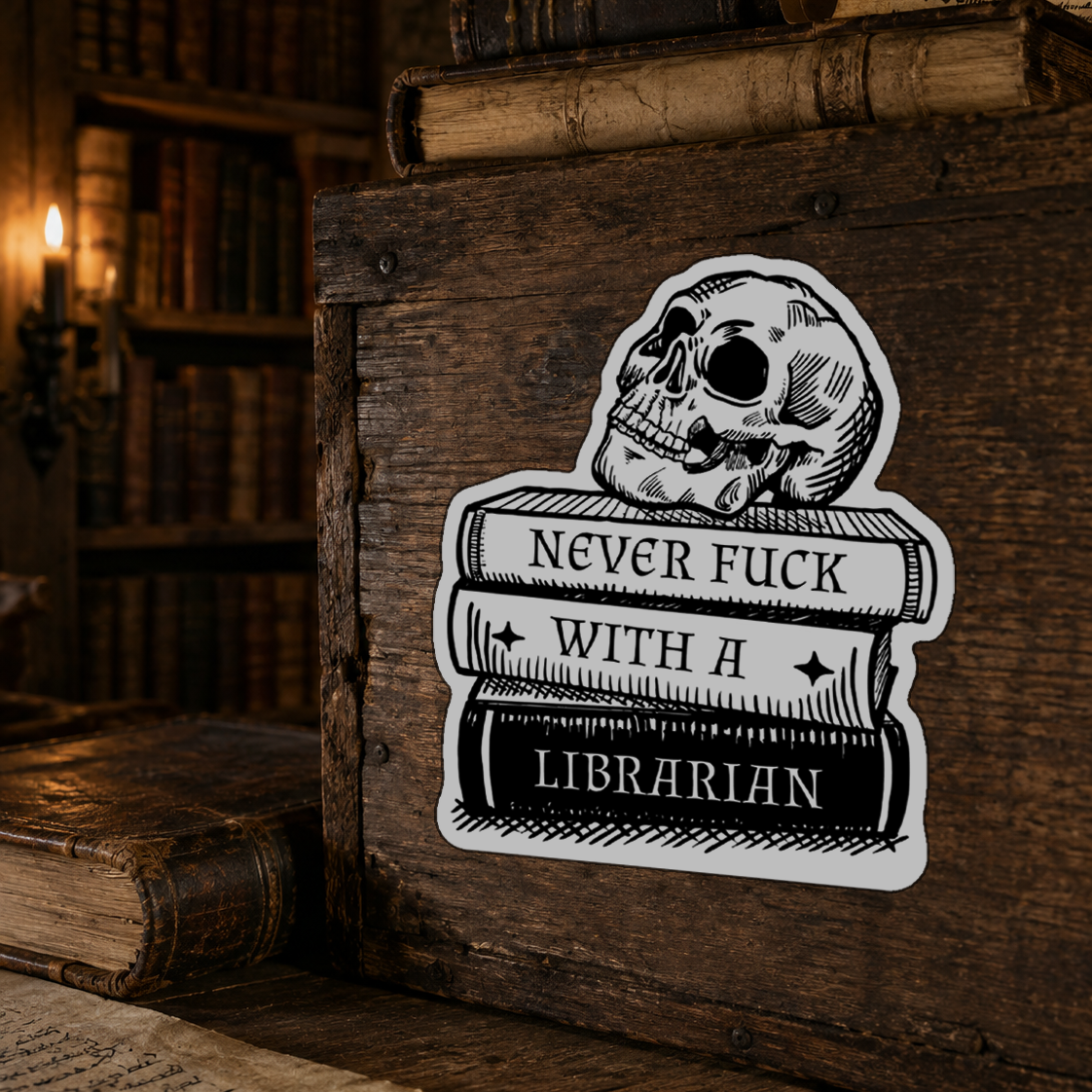 Never F*ck With A Librarian Sticker