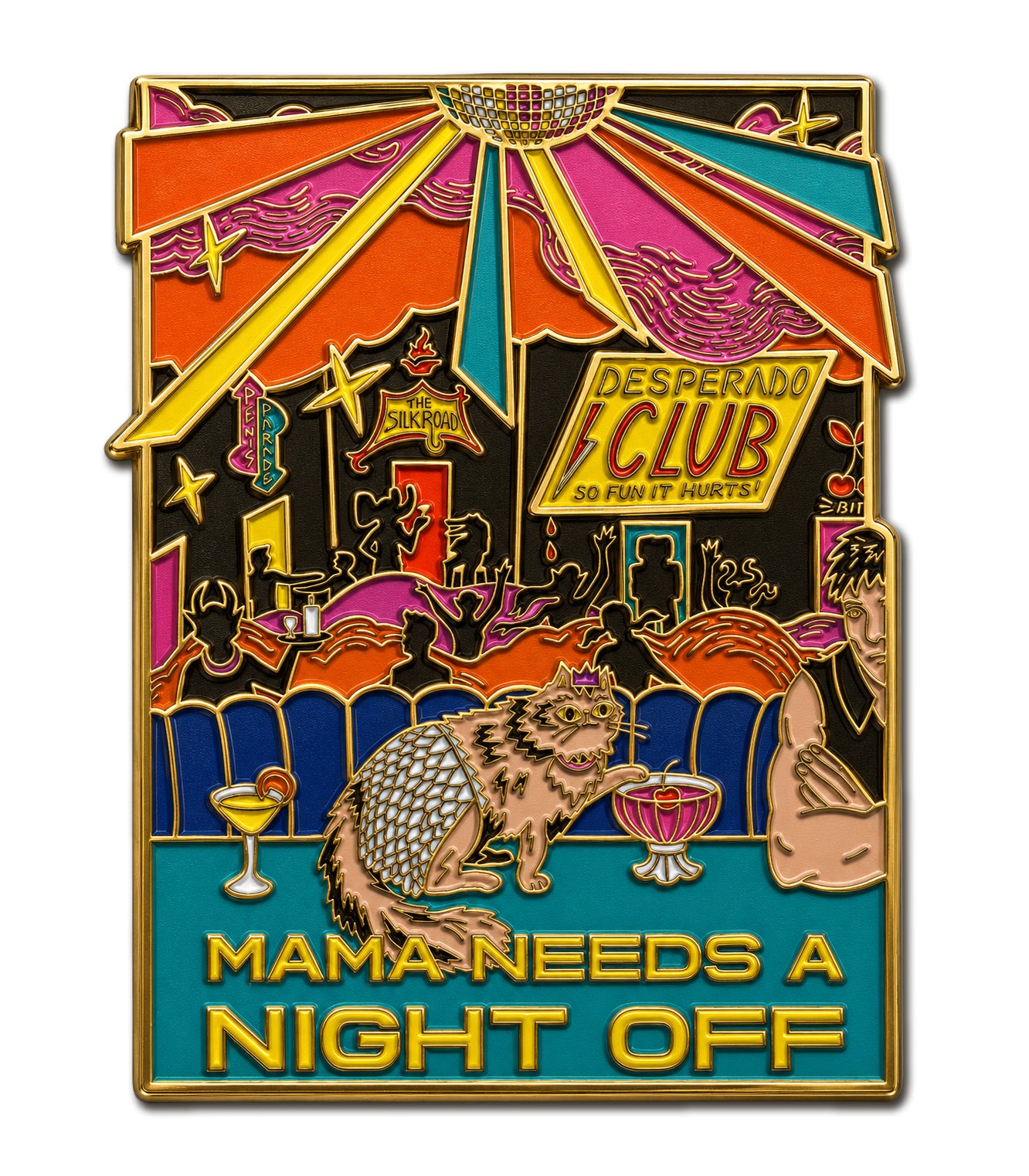 Mama Needs A Night Off Metal & Enamel Magnet