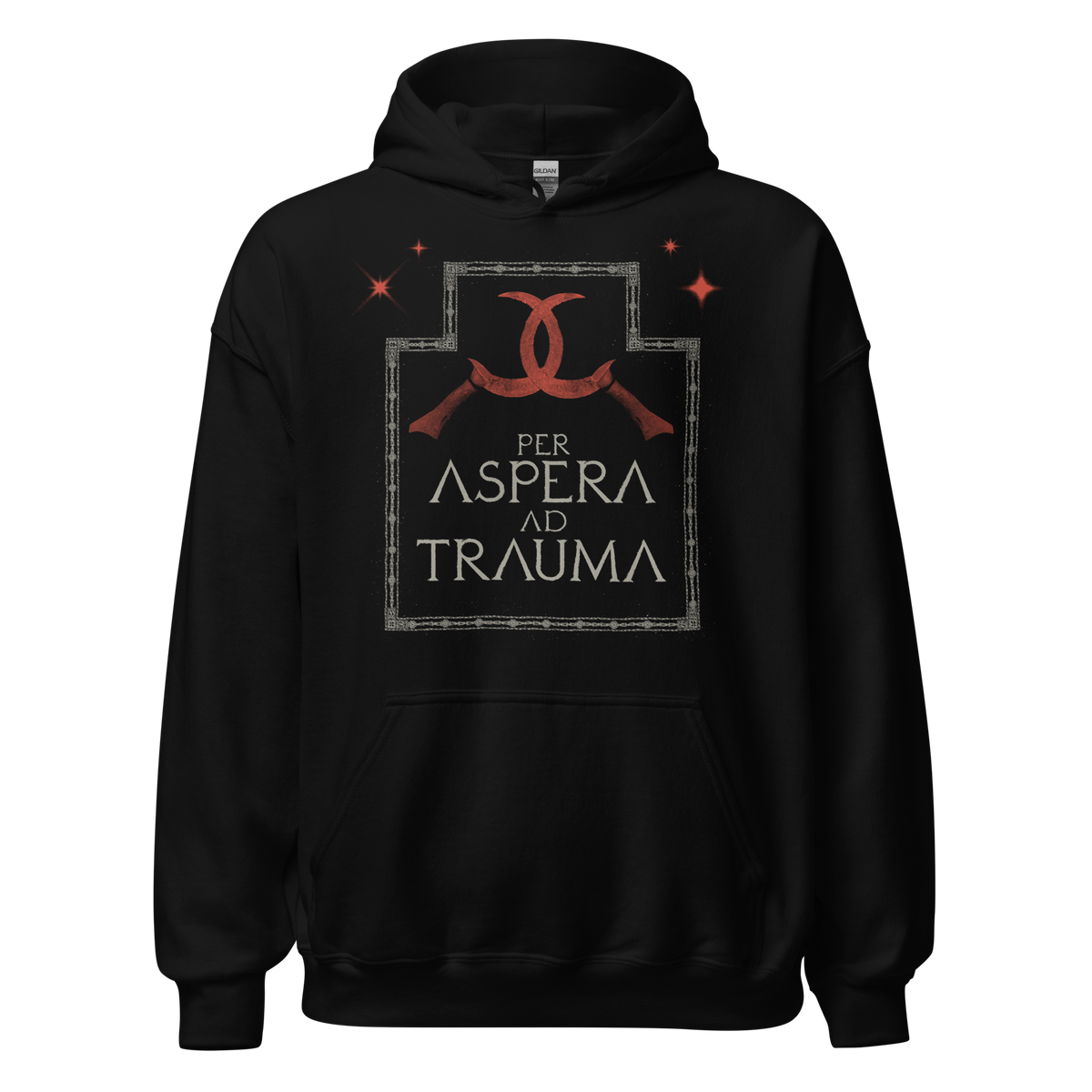 Per Aspera Ad Trauma Black Unisex Hoodie
