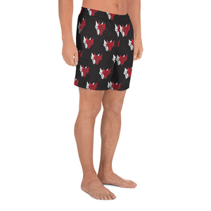 Black shorts with red and white wolf Howler sigils