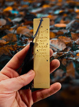 Load image into Gallery viewer, V.E. Schwab Brass Laser-Cut Bookmark
