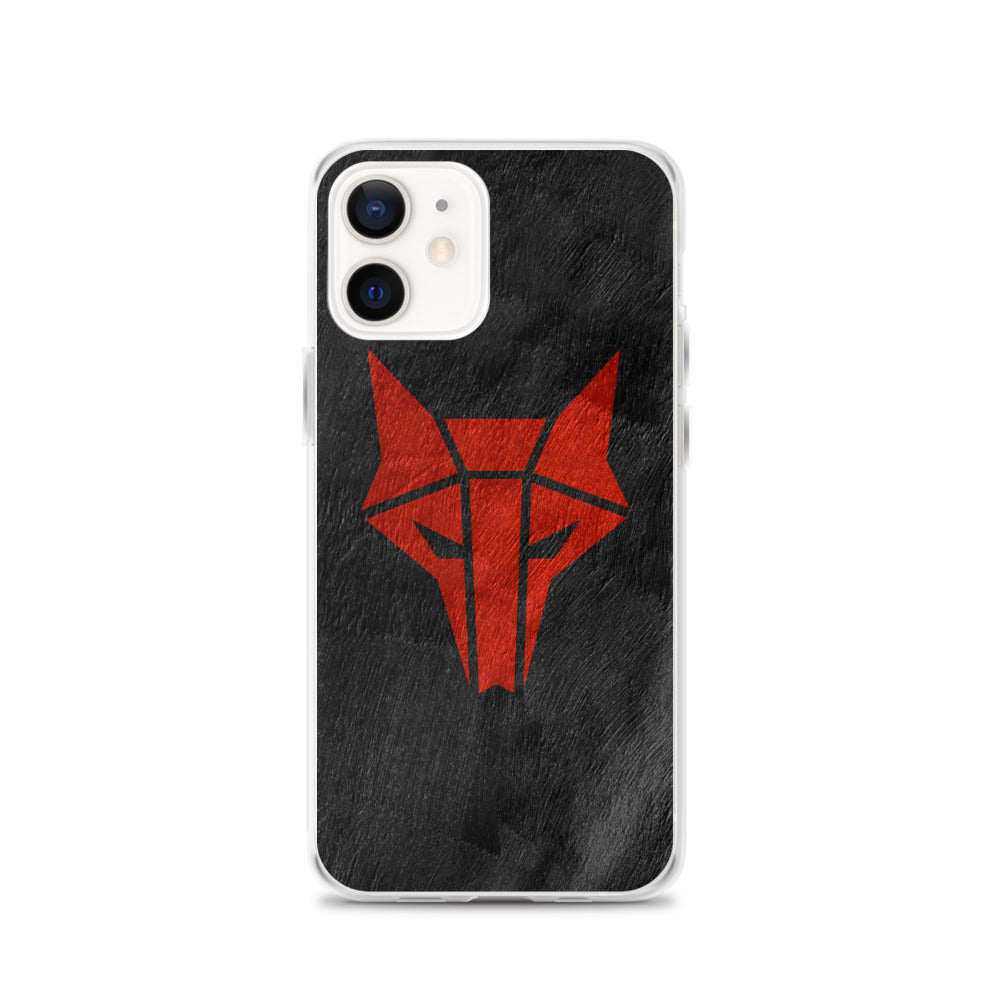 Black phone case with red wolf Howler sigil