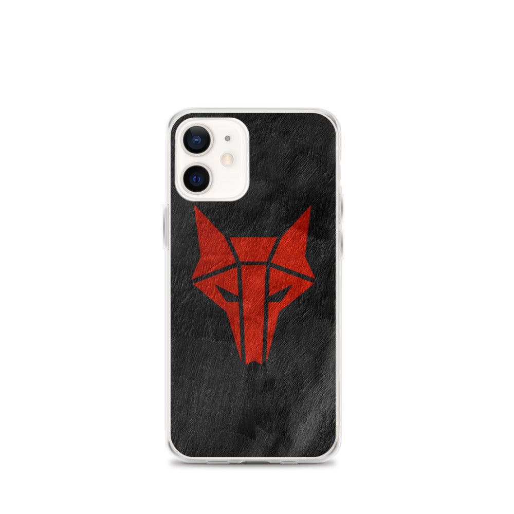 Black phone case with red wolf Howler sigil