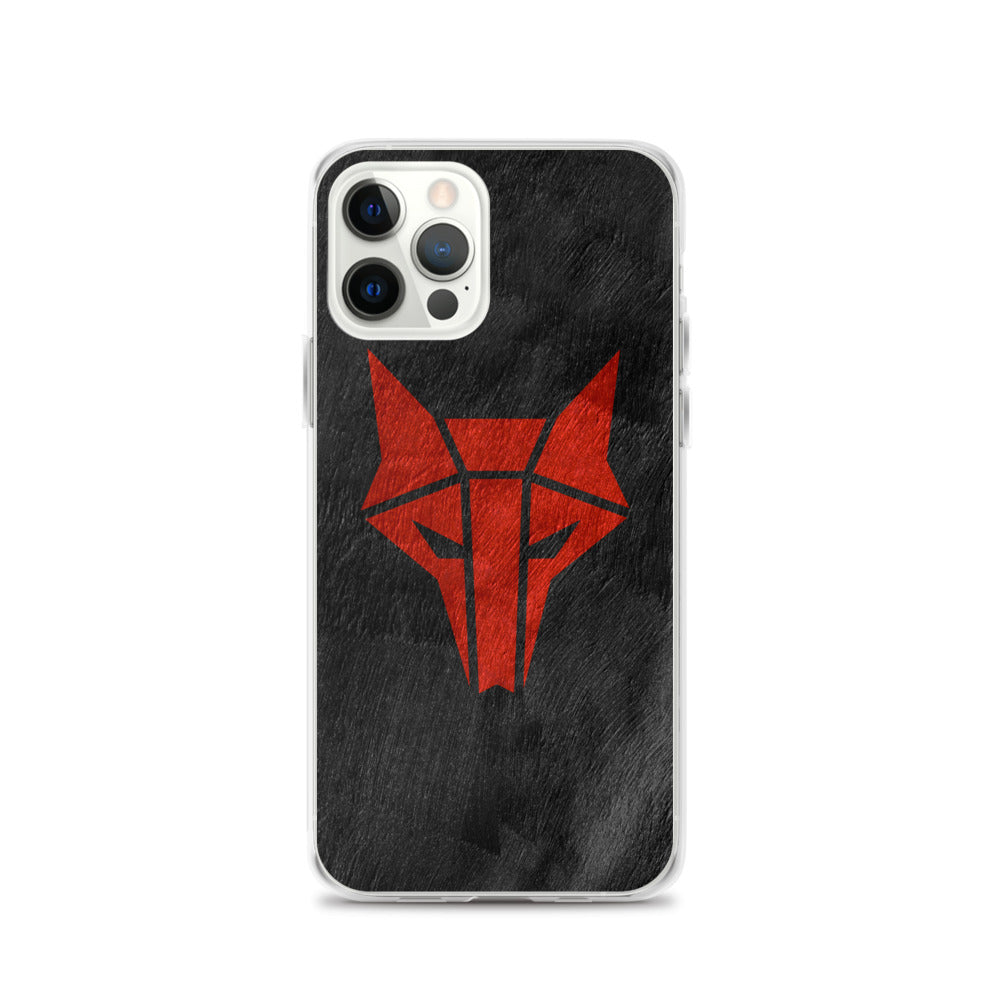 Black phone case with red wolf Howler sigil