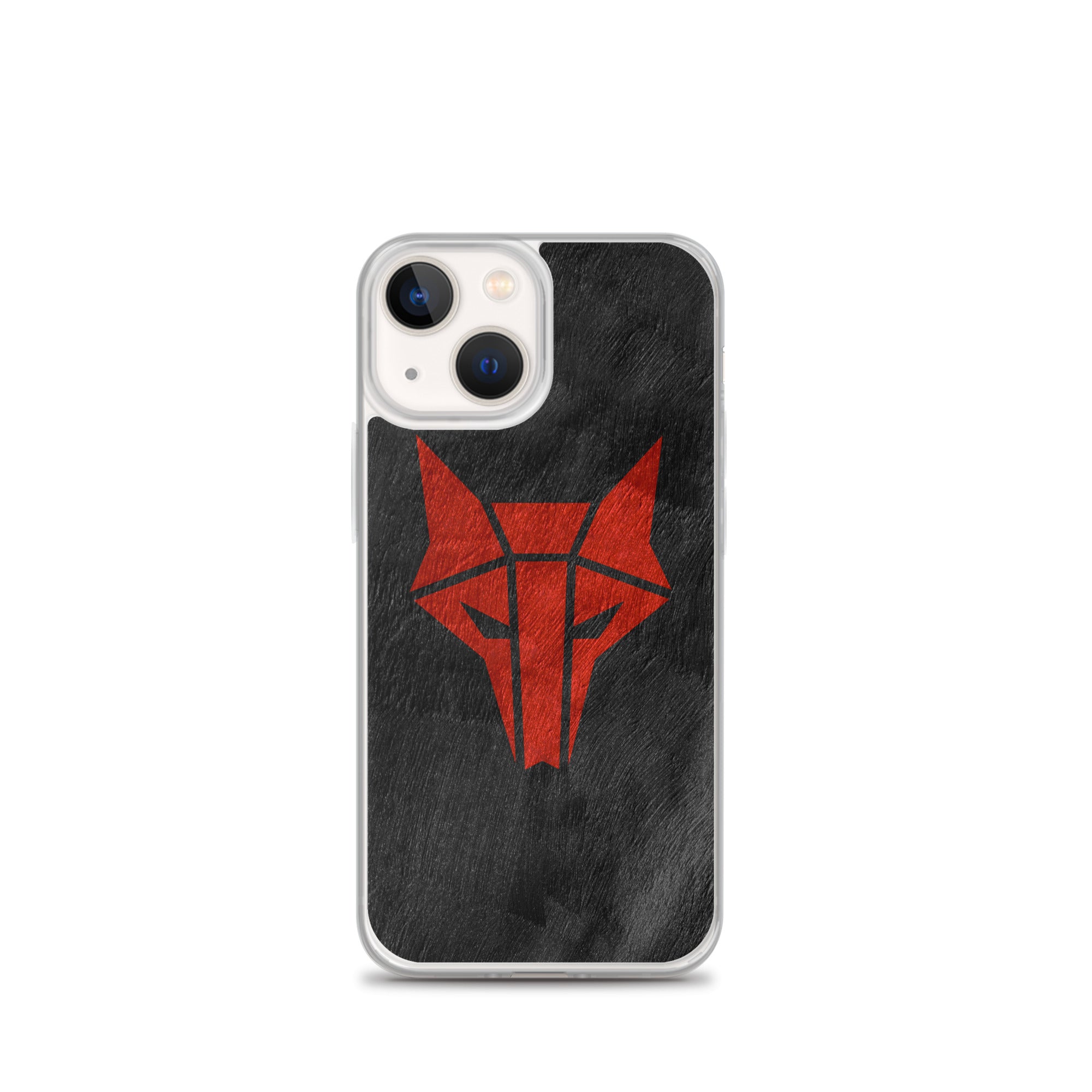Black phone case with red wolf Howler sigil