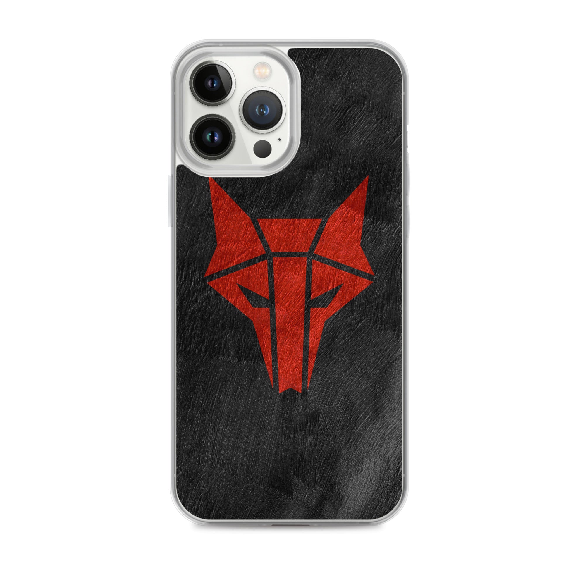Black phone case with red wolf Howler sigil