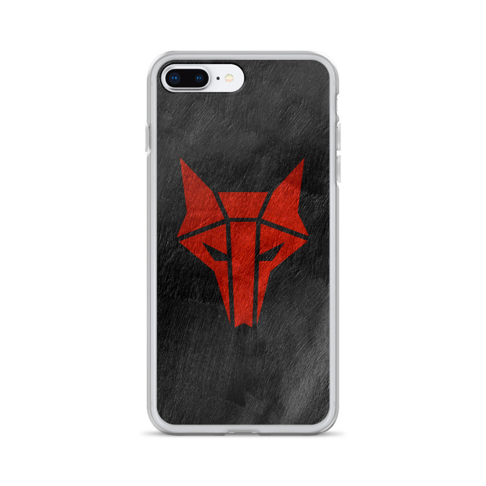 Black phone case with red wolf Howler sigil