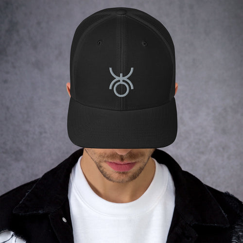 Grey sigil of the soldiers and police on black hat