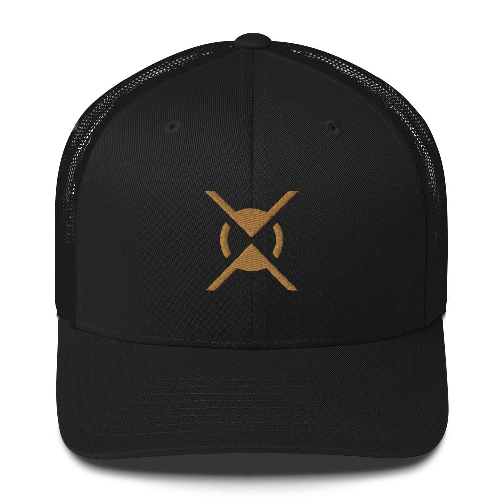 Black hat with the copper colored sigil of administrators, lawyers and bureaucrats