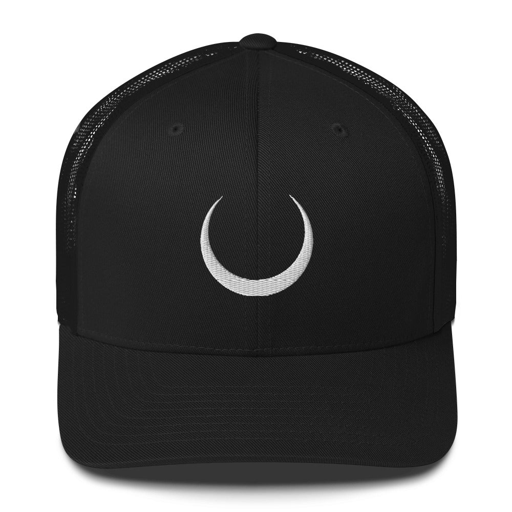 Black hat with embroidered white Obisidan sigil