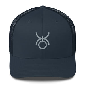 Grey sigil of the soldiers and police on navy hat