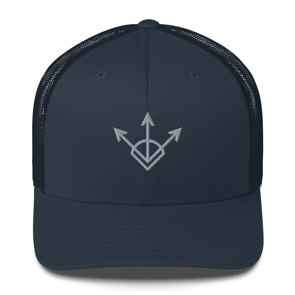 Blue  hat embroidered with the Silver sigil of financiers and businessmen