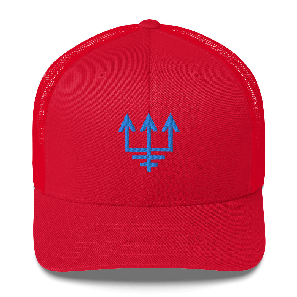 Blue Sigil Red Rising Trucker Cap – Lit Escalates