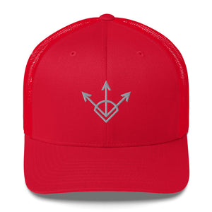 Red  hat embroidered with the Silver sigil of financiers and businessmen
