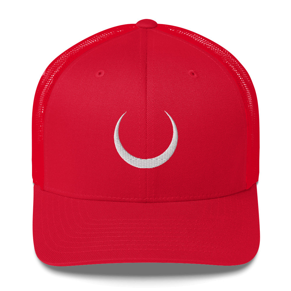 Red hat with embroidered white Obisidan sigil
