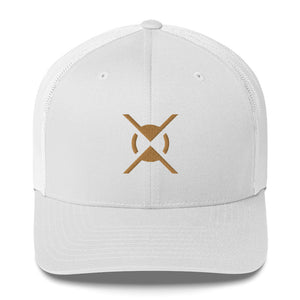 White hat with the copper colored sigil of administrators, lawyers and bureaucrats