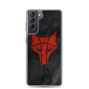 Black phone case with red wolf Howler sigil