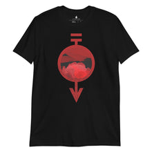 Load image into Gallery viewer, Black shirt featuring the Red Haemanthus flower inside the Red sigil
