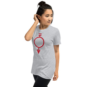 Grey shirt printed with the red sigil for manual laborers and miners