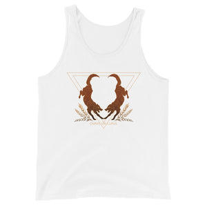 Tank top with two wolves and the phrase 'Omnis Vir Lupus'