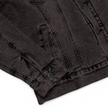 Load image into Gallery viewer, Denim Embroidered Howler Sherpa Jacket (Black)
