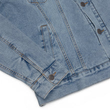 Load image into Gallery viewer, Denim Embroidered Howler Sherpa Jacket (Blue)
